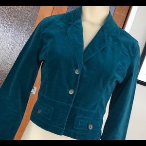 Adorable Turquoise velvet feel Blazer small